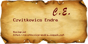 Czvitkovics Endre névjegykártya